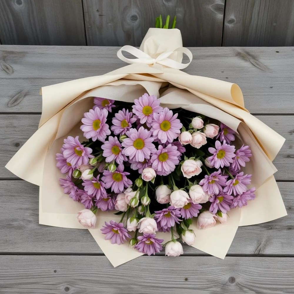 Букет цветов из: Розы и Хризантемы в Нюрбе