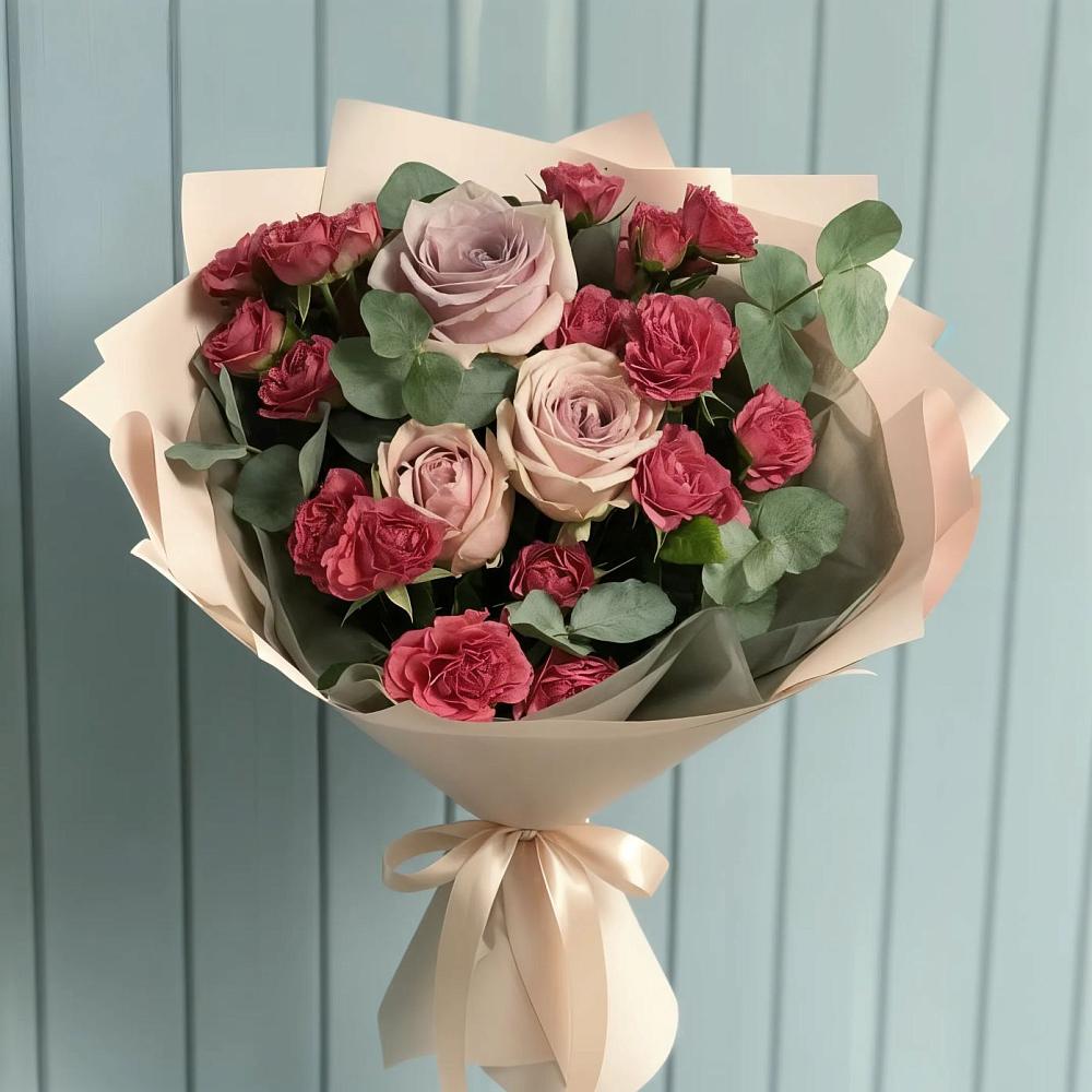 Букет цветов из: Гвоздики и Розы в Нюрбе