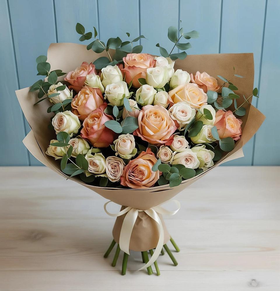 Букет цветов из: Альстромерии и Розы в Нюрбе