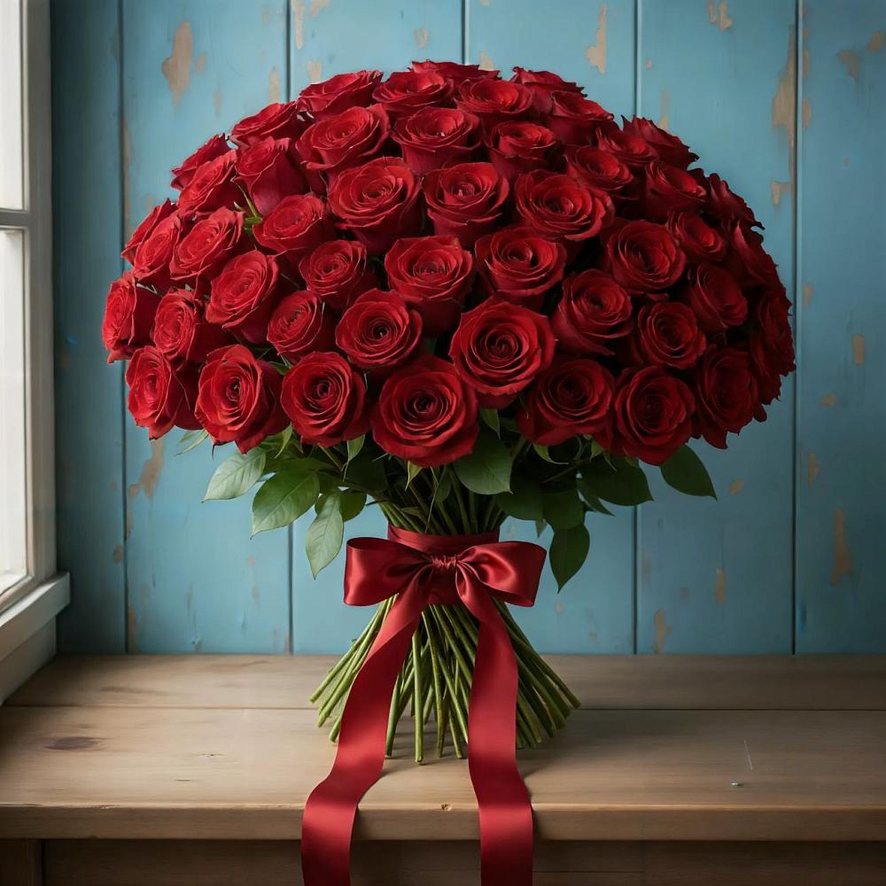 Букет Красные розы Блэк Меджик в Нюрбе